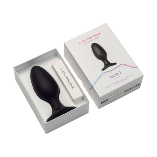 Анальна вібропробка чорного кольору з керуванням зі смартфона Lovense Hush 2 розмір L - 4