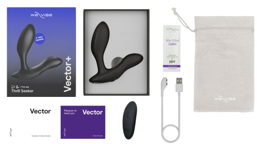 Смарт вібратор для простати з пультом керування чорного кольору We Vibe Vector - 6