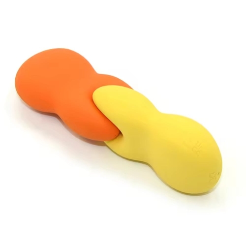 Вібратор для клітора із роздвоєним кінчиком жовтого кольору Sweet Em Velvet Lure - 4