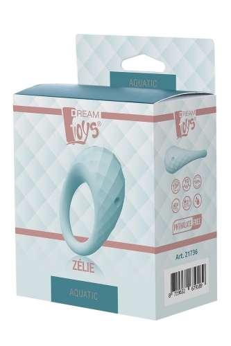 Эрекционное виброкольцо на член голубого цвета Dream Toys AQUATIC ZELIE - 2