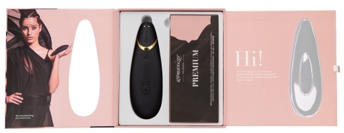 Вакуумный клиторальный стимулятор с автопилотом черный Womanizer Premium - 7