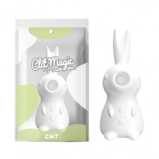 Вакуумный клиторальный вибратор белый  Cnt Kissing Bunny 