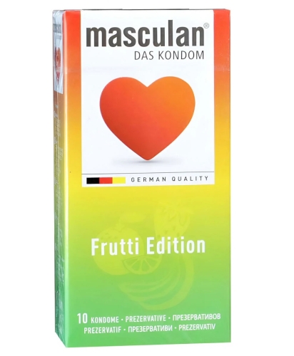 Презервативы разноцветные с ароматом клубники яблока фруктов Masculan Frutti Edition 10 штук - 1