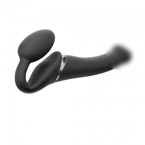 Безремневой страпон Strap-On-Me VIBRATING Black M черный - 1