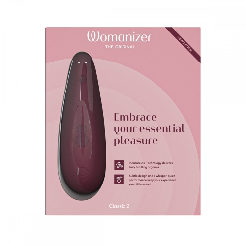 Вакуумний стимулятор для клітора бордового кольору Womanizer Classic 2 - 12