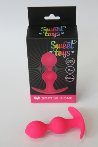 Анальна пробка силіконова SWEET TOYS L 110 мм d 35 мм колір яскраво-рожевий - 2