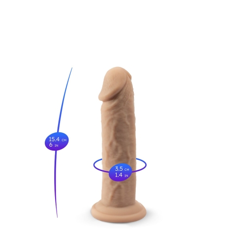 Фаллоимитатор реалистичный на присоске бежевый Silexd Premium Real Skin модель 2 6&amp;quot; - 5