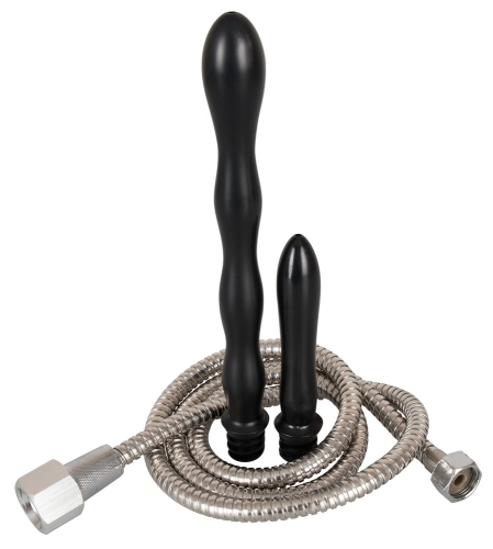 Анальний душ черного цвета You2Toys Shower me deluxe 2 насадки - 1