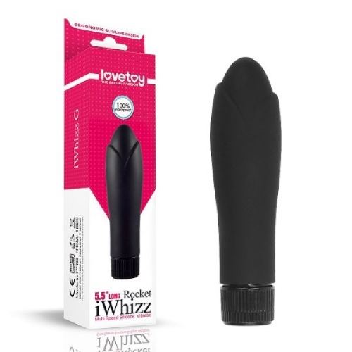 Вибростимулятор вагинальный водонепроницаемый черный Lovetoy iWhizz Rocket - 1