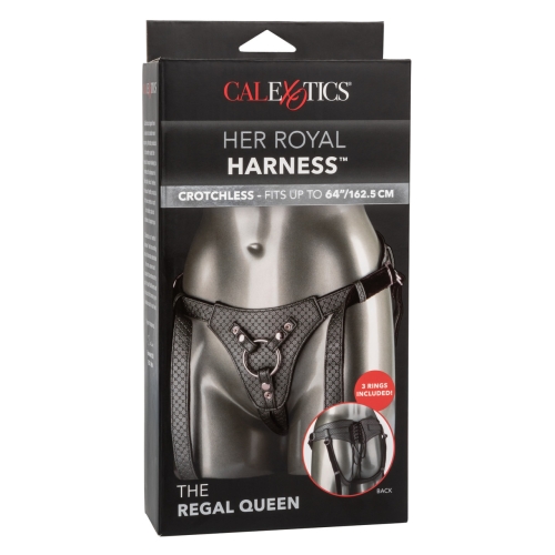 Трусики для страпону зі шнурівкою сірого кольору California еxotic novelties Тhe Regal Queen - 6
