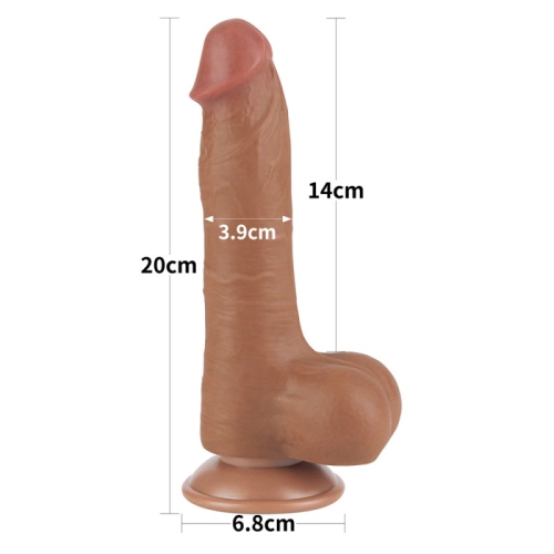 Фалоімітатор реалістичний на присосці Sliding Skin Dual Layer Dong 8.0 коричневий - 2