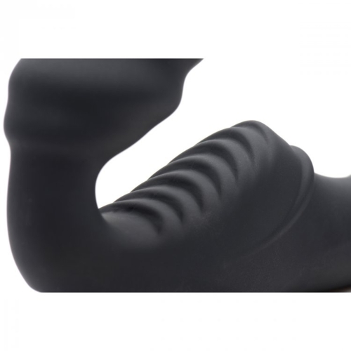 Безременной вибрострапон черного цвета XR Brands Slim Rider Ribbed - 4