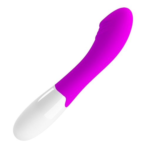 Вібратор для точки G ребристий біло-фуксія Lybaile Pretty Love Elemental Vibrator - 3