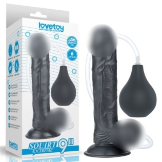 Фаллоимитатор  с эякуляцией черный Lovetoy 9 Squirt Extreme Dildo