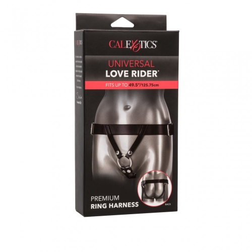 Трусики для страпону чорного кольору California exotic novelties Universal love rider premium ring harness - 4