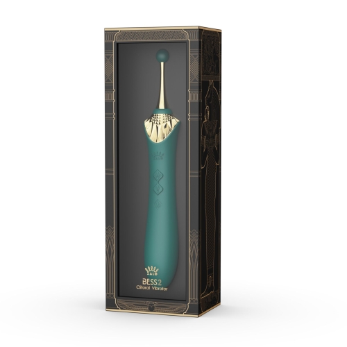 Стильний вагінально-кліторальний вібратор з насадками зелений Zalo Bess 2 Turquoise - 11