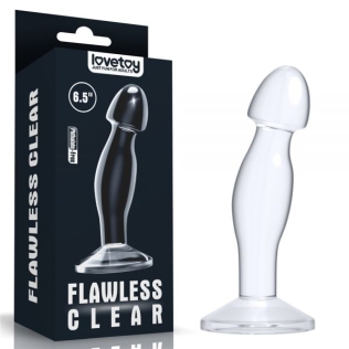 Анальна пробка масажер простати прозорий Flawless Clear Prostate Plug 6.5