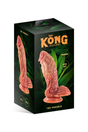 Фэнтезийный фаллоимитатор на присоске телесного цвета Kong Silicone The Phoenix - 2