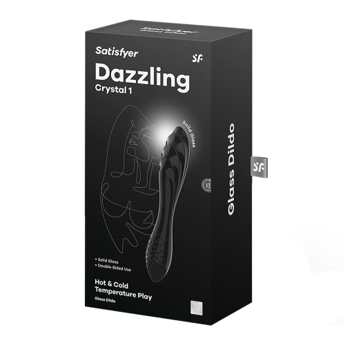 Стеклянный дилдо для двойного удовольствия черный Satisfyer Dazzling Crystal 1 - 5