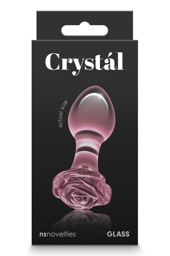 Анальний скляний затор рожевого кольору NS Novelties Crystal rose - 2