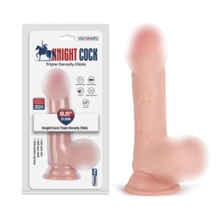 Фаллоимитатор реалистичный на присоске телесного цвета Vscnovelty Knight Cock 3D Triple Density Dildo 8.5
