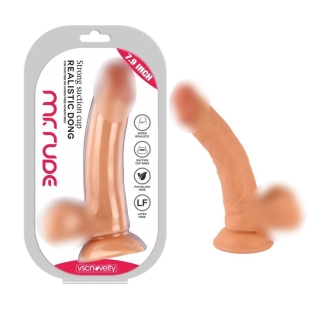 Реалистичный фаллоимитатор на присоске Realistic Dong Flesh Mr. Rude 7.9 бежевый