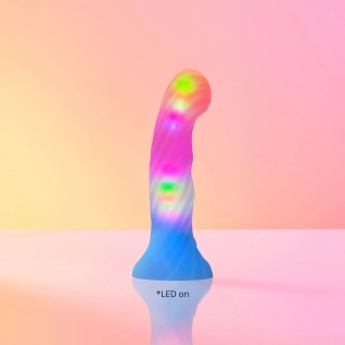 Светящийся дилдо гнущийся силиконовый разноцветный Love To Love - CANDY LOOP 39 режимов подсветки
