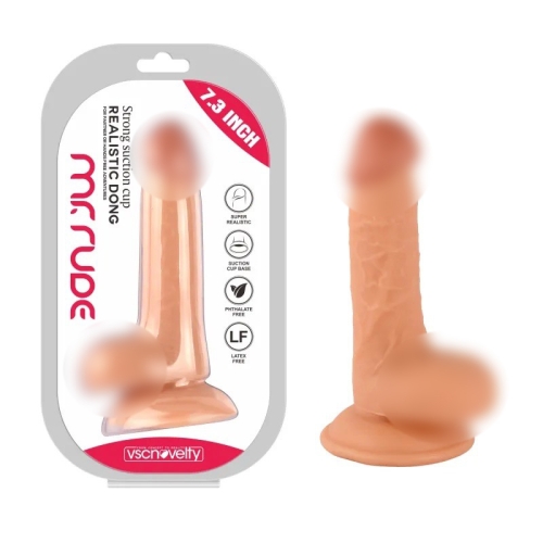 Фаллоимитатор реалистик на присоске Realistic Dong Flesh Mr. Rude 7.3 бежевый - 1