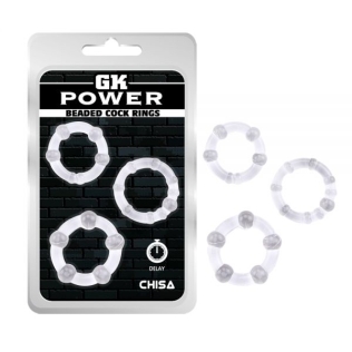 Эрекционные кольца прозрачного цвета Chisa Beaded Cock Rings