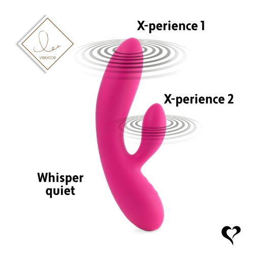 Кролик вібратор з відростком для клітора з двома моторами рожевий FeelzToys Lea Rabbit Vibrator - 6