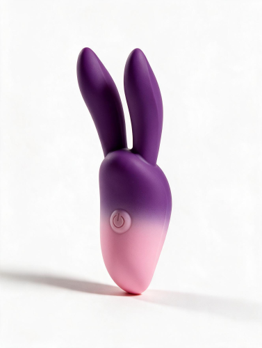 Компактный вибратор с ушками кролика фиолетово-розовый градиент UNIVIBE LUNE Rabbit 10 режимов - 3