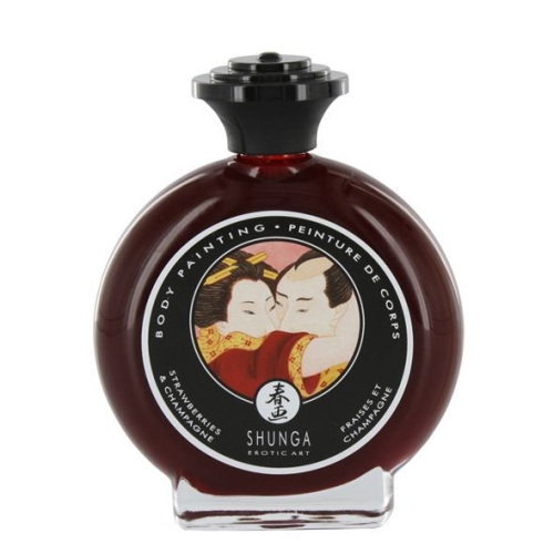 Съедобная краска для тела Shunga BODYPAINTING - Sparkling Strawberry Wine (100 мл) Клубничное игристое вино Шунга - 1