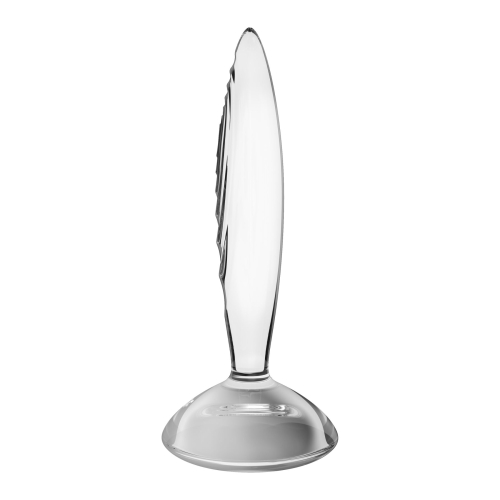 Скляна міцна анальна пробка прозора Satisfyer Sparkling Crystal - 3