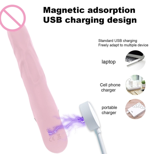 Вібратор реалістичний вагінальний та для точки G пудровий Cottelli Collection Flexible stem - 4