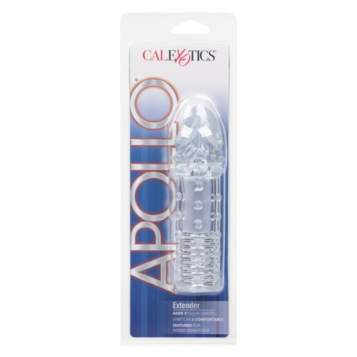 Удлиняющая реалистичная насадка с рельефом прозрачного цвета California Exotic Novelties Extender Clear - 3