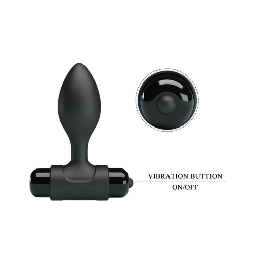Силіконова вібропробка чорна Pretty Love-Vibro but plag - 9