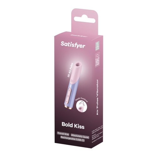 Вакуумний стимулятор для клітора фіолетового кольору Satisfyer Bold Kiss - 5