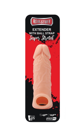 Насадка на член реалістична тілесного кольору довжина 140 мм Dream Toys REALSTUFF EXTENDER - 2