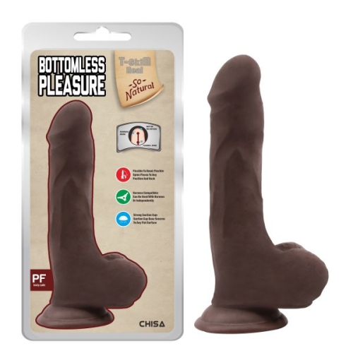 Фаллоимитатор реалистичный на присоске коричневого цвета Chisa Bottomless Pleasure - 2