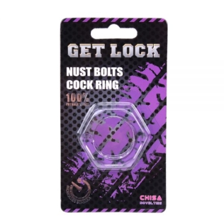 Прозрачное эрекционное кольцо на пенис Chisa Nust Bolts Cock Ring