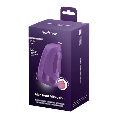 Мастурбатор имитатор минета, подогрев и вибрация фиолетовый Satisfyer Men Heat Vibration Battery Series - 8