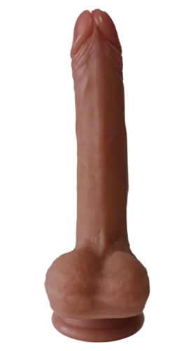 Фаллоимитатор реалистичный с мошонкой на присоске силиконовый телесный OYO - Dildo Double Layer Silicone YQW-062 - 3