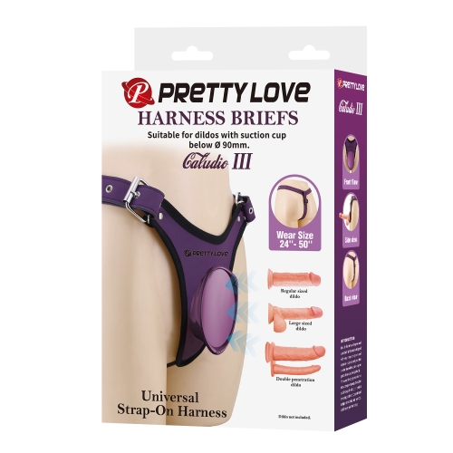 Трусики для страпона фиолетовые Lybaile Pretty Love Caldric III Universal Harness Briefs - 6
