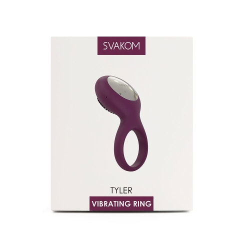Эрекционное виброкольцо на член фиолетовое Svakom (Сваком) Tyler - 7