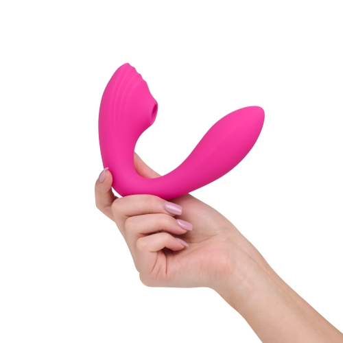 Вакуумный вибратор для вагинально клиторальной стимуляции розового цвета So Divine Pearl Vibe 2 в 1 - 3