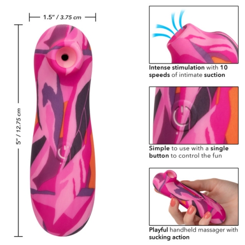 Вакуумный клиторальный стимулятор розового цвета California еxotic novelties Naughty Bits Suck Buddy - 12