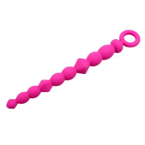 Силіконовий анальний ланцюжок рожевий Chica BENDY BEADS - 2