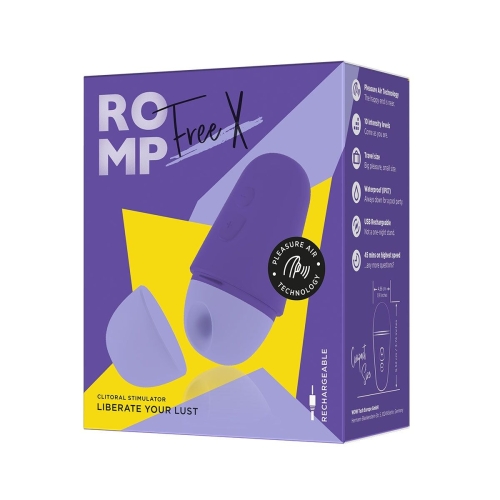 Вакуумний стимулятор для клітора фіолетового кольору Romp Free X - 9
