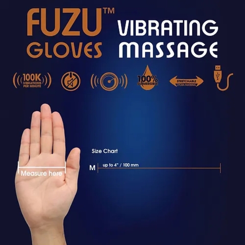 Виброперчатка левая черная FUZU Gloves Vibrating Massage Left Hand 11 режимов - 2