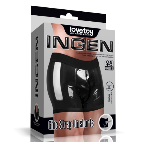 Шорты для страпона ил полиэстера Chic Strap-On Shorts Black Small черные талия 70–80 см - 1
